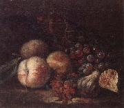 unknow artist Still life of peaches,figs and grapes oil